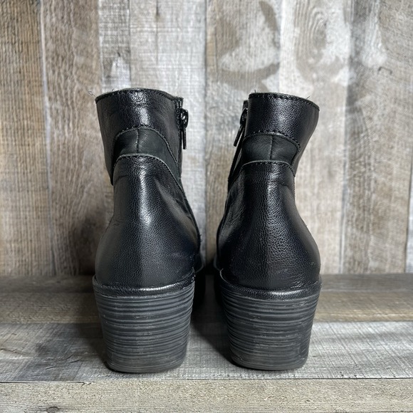 Womens Fly London Yago Black Leather Zip Wedge Ankle Boots Booties Size EU 40 - Picture 5 of 9